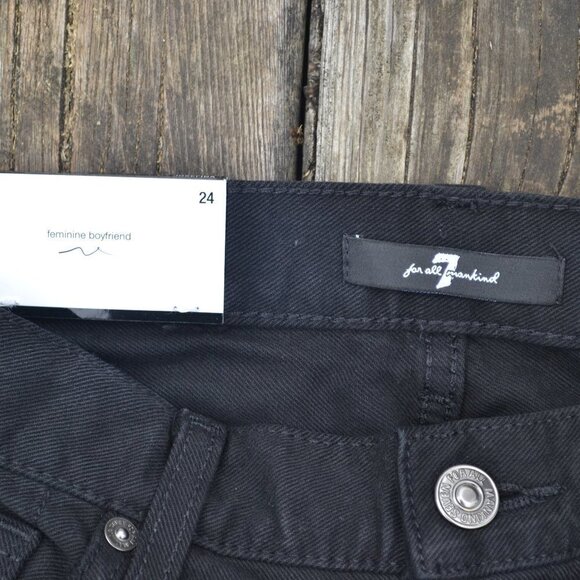 NWT 7 FOR ALL MANKIND | Black Josefina Jeans | Sz. 24 - Picture 5 of 7